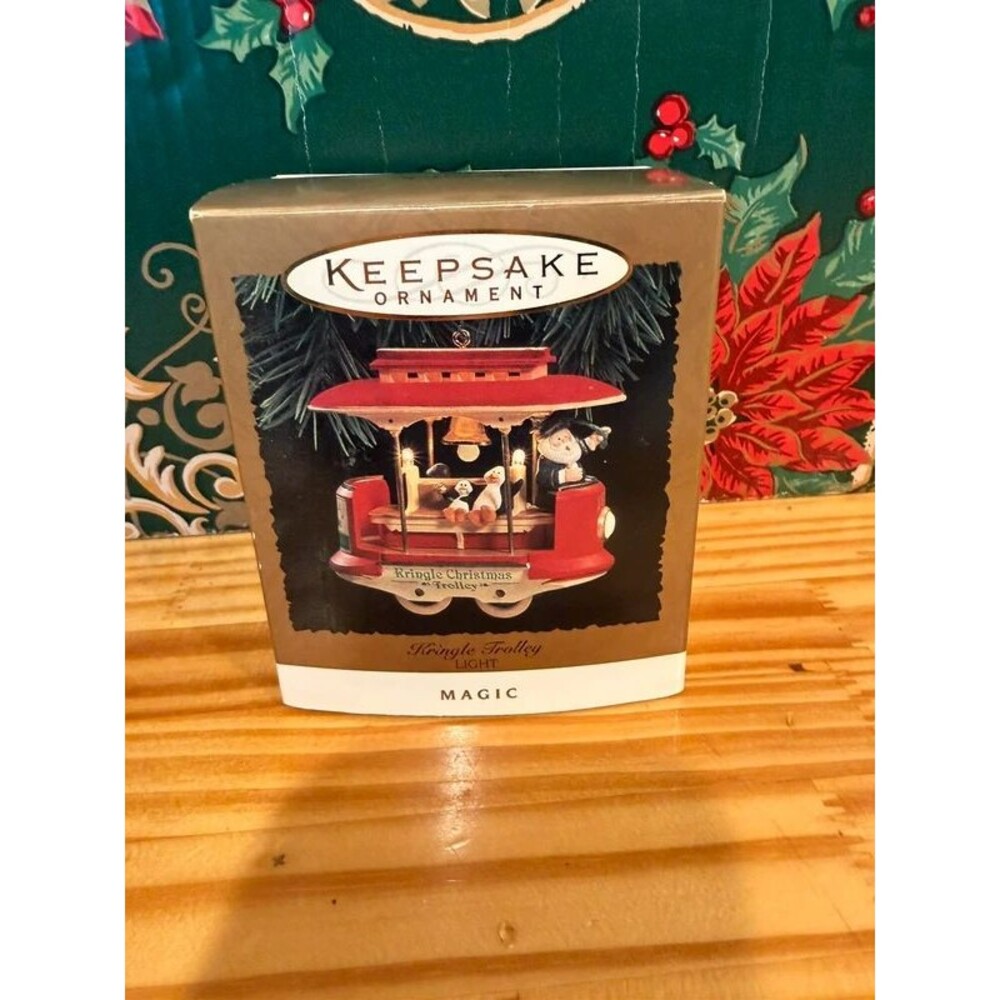 1994 Hallmark Kringle Trolley Magic Light Christmas Ornament Tested Working